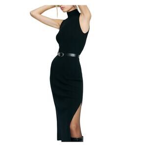 Reformation Cashmere Black Ida Sweater Dress Size L